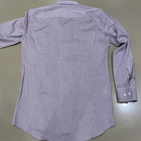 HUGO BOSS Men's Slim Fit BURGUNDY/WHITE/BLACK Size 38 / 15 LIKE NEW - Picture 4 of 5